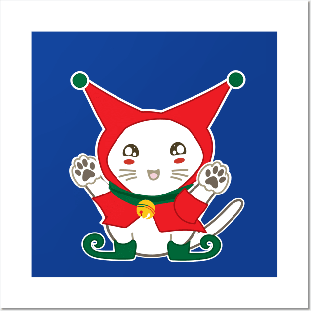 Meowy Christmas & Happy Cat Year! Wall Art by KimonoKat